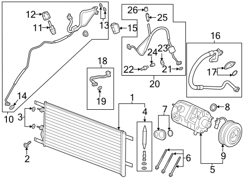 2023 Ford F-250 Super Duty A/C Condenser Diagram 1