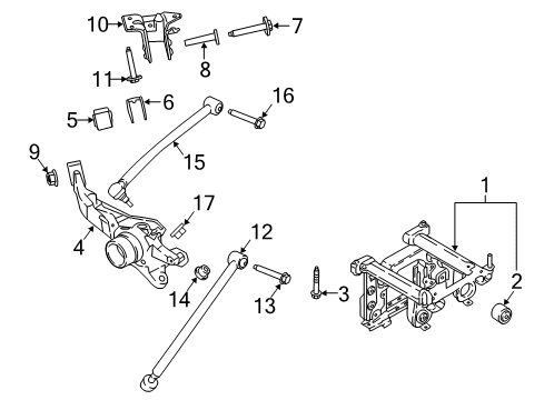 2020 Ford EcoSport Rear Suspension Components, Lower Control Arm, Upper Control Arm, Stabilizer Bar Diagram 1