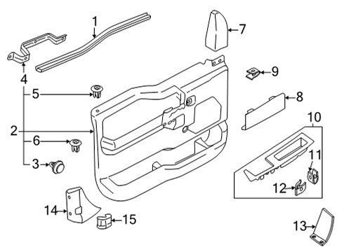 2022 Ford F-150 Interior Trim - Front Door Diagram 2