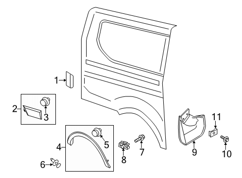 2022 Ford Transit 350 Exterior Trim - Side Panel Diagram 5
