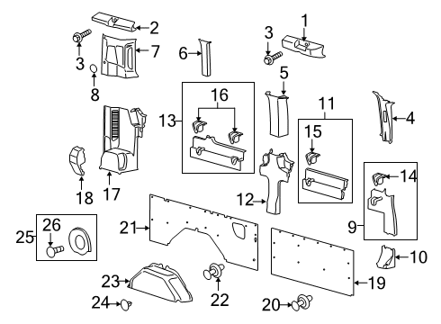 TRIM ASY - QUARTER - UPPER Diagram for CK4Z-6131113-WC