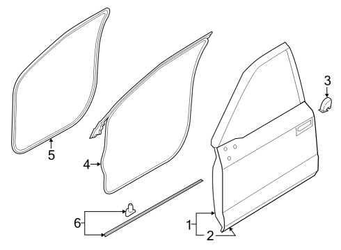 2022 Ford F-150 Lightning Door & Components Diagram 1