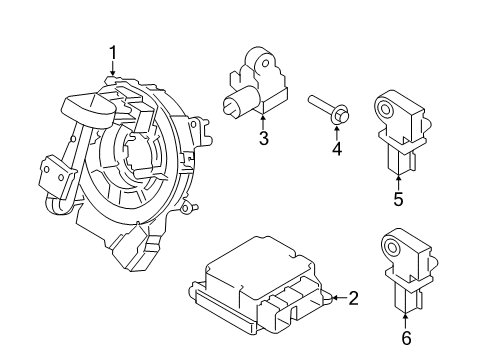 2020 Ford F-350 Super Duty Air Bag Components Diagram 2