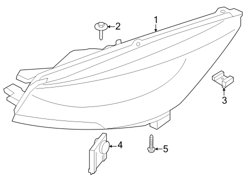 2023 Ford Escape Headlamp Components Diagram 2