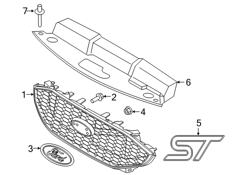 2022 Ford Edge Grille & Components Diagram 3