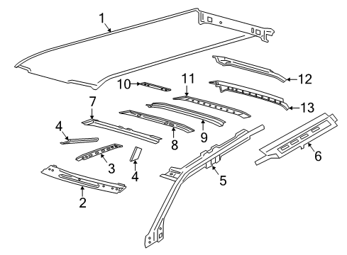 2022 Ford Expedition Roof & Components Diagram 1