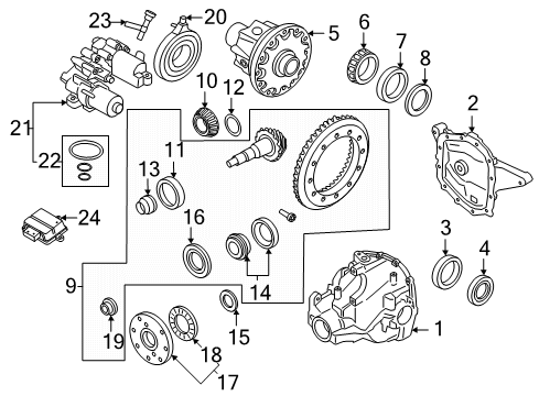 2023 Lincoln Navigator GEAR AND PINION ASY - DRIVING Diagram for ML3Z-4209-F