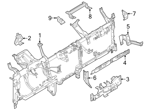 2023 Ford F-350 Super Duty Instrument Panel Components Diagram 3