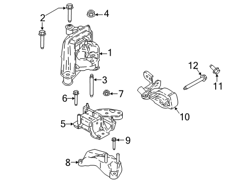 2021 Ford EcoSport Engine & Trans Mounting Diagram 1