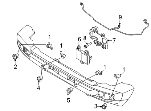 2023 Ford Bronco Electrical Components - Front Bumper Diagram 1