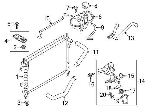 1989 Mercury Topaz THERMOSTAT ASY Diagram for BL3Z-8575-B