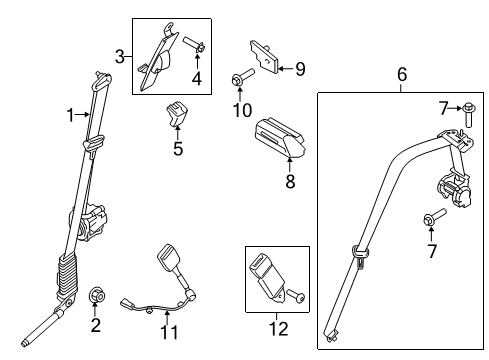1995 Ford Mustang SEAT BELT ASY Diagram for FL3Z-16611B68-GS