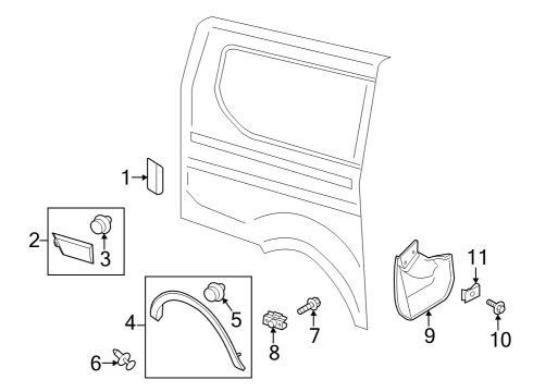 2022 Ford E-Transit Exterior Trim - Side Panel Diagram 4