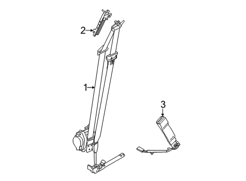 2022 Ford Maverick SEAT BELT ASY Diagram for NZ6Z-60611B69-AB