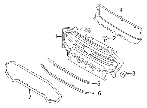 2020 Ford EcoSport Grille & Components Diagram