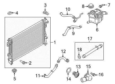 1999 Ford Ranger Radiator Assembly Diagram for DB5Z-8005-C