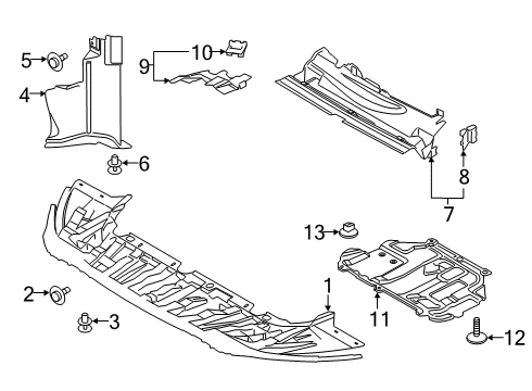 2022 Ford Transit Connect Splash Shields Diagram 2
