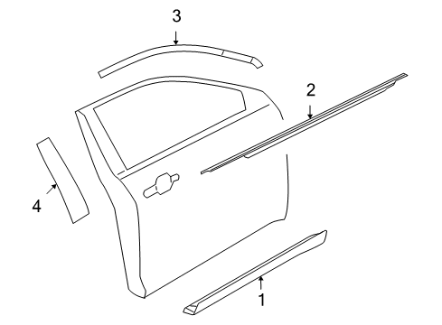 1997 Ford Aspire Weatherstrip Assembly - Door Window Diagram for AG1Z-5421453-A