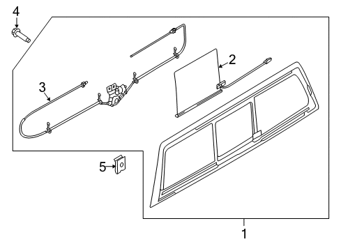2023 Ford F-150 Glass & Hardware - Back Glass Diagram 3