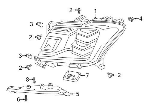 2021 Ford Expedition Headlamp Components Diagram 2