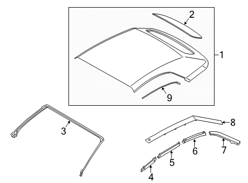 2021 Ford Mustang Covers & Trim - Top Diagram