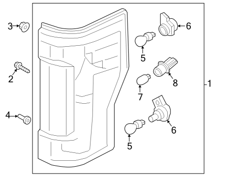 2023 Ford F-350 Super Duty Tail Lamps Diagram 3