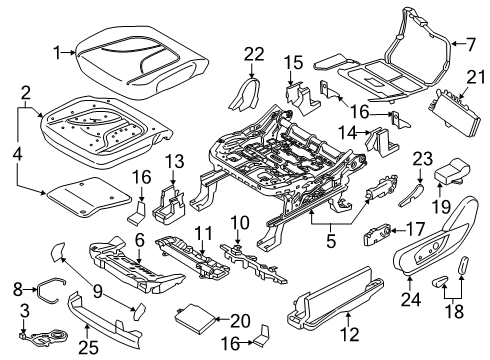 2023 Lincoln Nautilus Front Seat Components Diagram 2