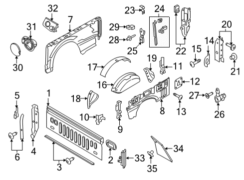 2020 Ford F-350 Super Duty Front & Side Panels Diagram 2