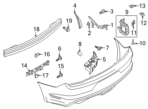 2021 Ford Mustang Bumper & Components - Rear Diagram 2