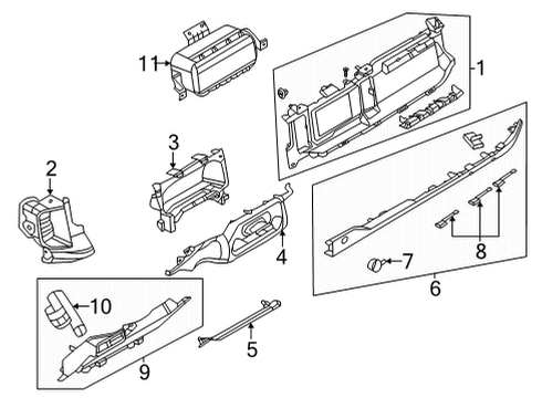 2021 Ford Bronco Instrument Panel Components Diagram 1