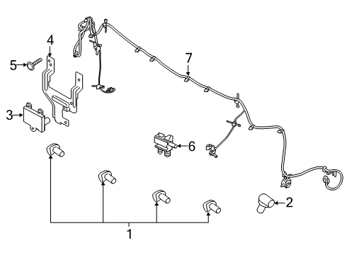 2022 Ford Transit Connect Electrical Components - Front Bumper Diagram