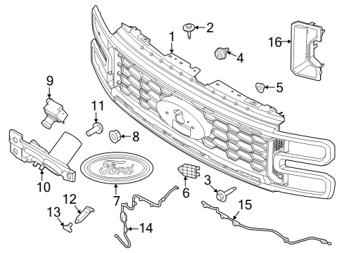 2024 Ford F-250 Super Duty Grille & Components Diagram 2