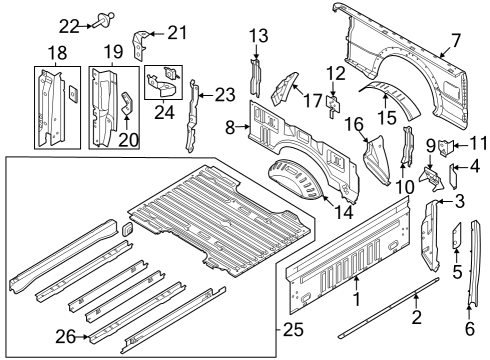 2024 Ford F-350 Super Duty Front & Side Panels, Floor Diagram 2