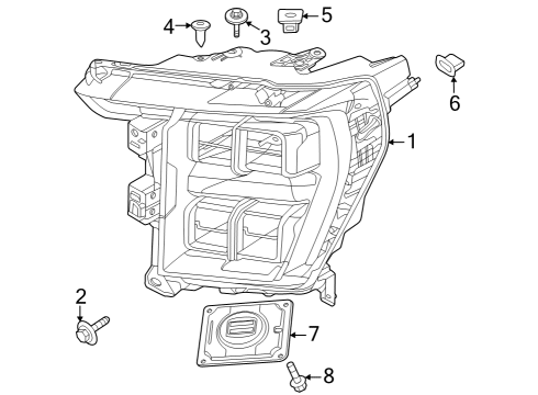 2021 Ford F-150 Headlamp Components Diagram 3
