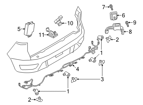 2022 Ford EcoSport Electrical Components - Rear Bumper Diagram