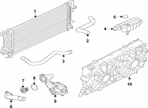 2021 Lincoln Nautilus Cooling System, Radiator, Water Pump, Cooling Fan Diagram 4