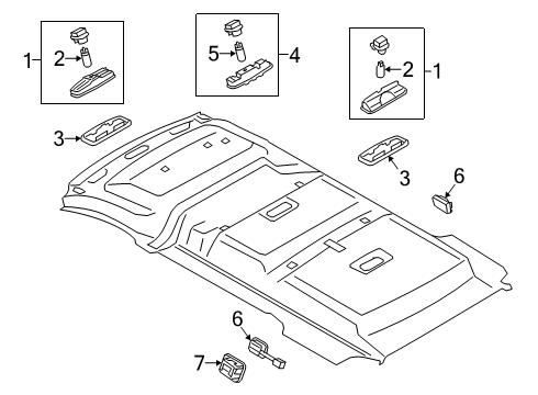 2022 Ford Transit Connect Overhead Lamps Diagram 1
