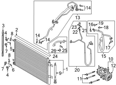 2020 Lincoln Navigator A/C Condenser, Compressor & Lines Diagram