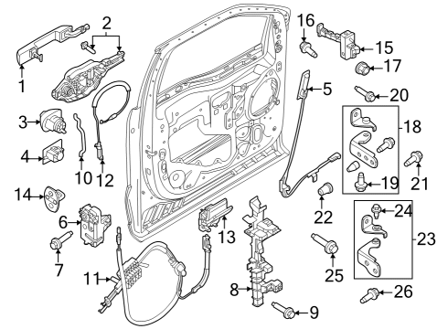2023 Ford F-250 Super Duty Lock & Hardware Diagram 1