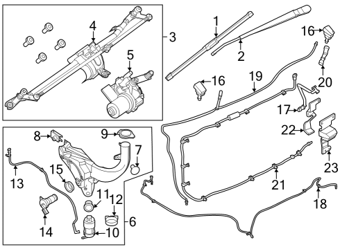 2023 Ford F-150 Wiper & Washer Components Diagram 2