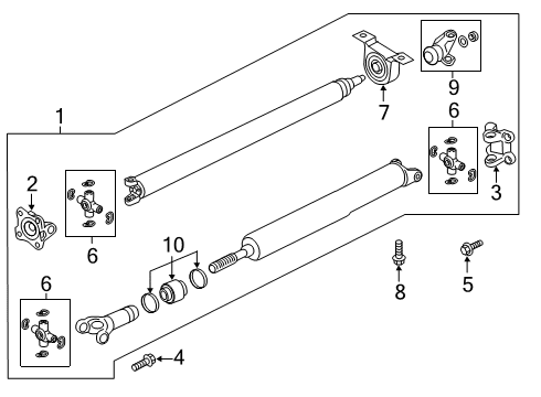 2020 Ford Ranger Drive Shaft - Rear Diagram 1