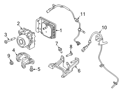 2020 Lincoln Nautilus ABS Components Diagram