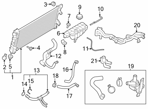 2022 Lincoln Navigator Radiator & Components Diagram
