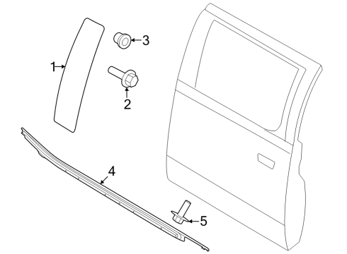 2023 Ford F-250 Super Duty Exterior Trim - Rear Door Diagram 1