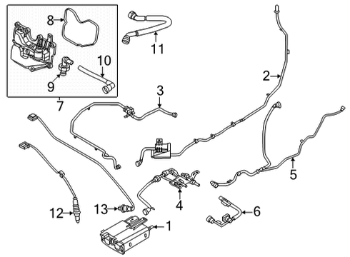2023 Ford Maverick TUBE ASY - FUEL VAPOUR SEPARAT Diagram for NZ6Z-9D289-B