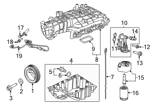 2022 Ford Transit 350 Engine Parts, Mounts, Cylinder Head & Valves, Camshaft & Timing, Variable Valve Timing, Oil Cooler, Oil Pan, Oil Pump, Crankshaft & Bearings, Pistons, Rings & Bearings Diagram 2