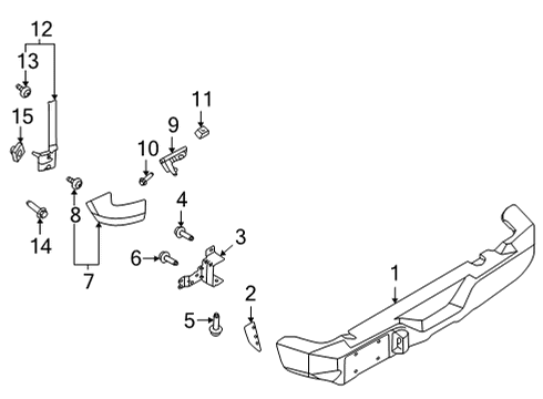2023 Ford Bronco Bumper & Components - Rear Diagram 1