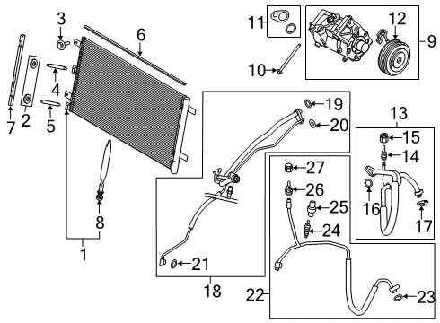 2020 Ford F-150 A/C Condenser, Compressor & Lines Diagram 6