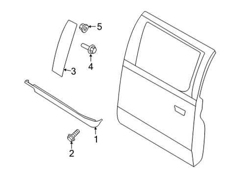 2022 Ford F-150 Exterior Trim - Rear Door Diagram 3