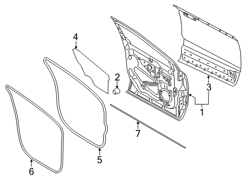 2022 Ford Edge Door & Components Diagram 1